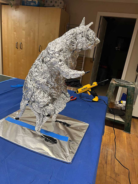 under foil base of raccoon 