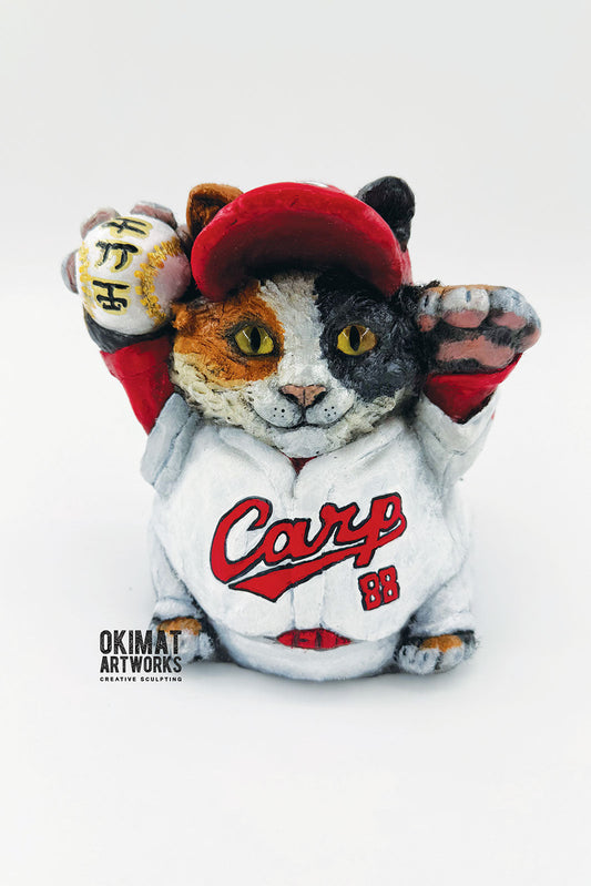 Lucky cat carp sculpture made with Pal Tiya Premium cement clay