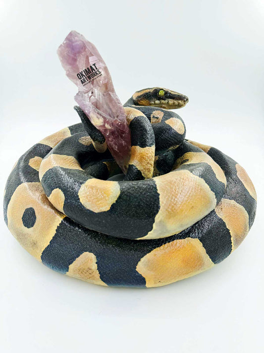 Python snake sculpture made with Pal Tiya Premium cement clay