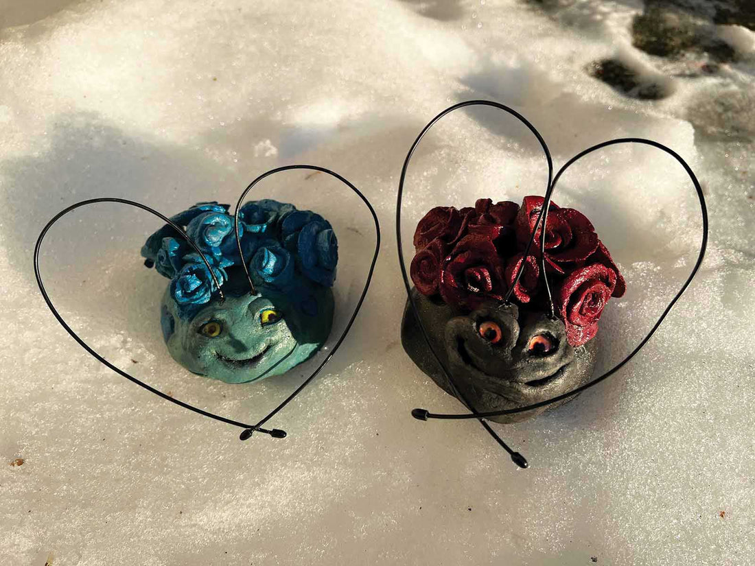 Lovebug garden sculptures made with freeze-thaw resistant Pal Tiya Premium