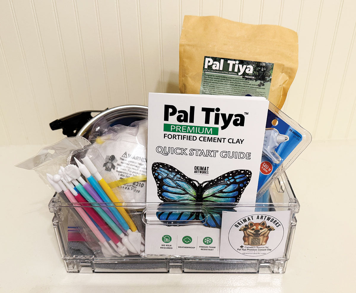 Pal Tiya Premium Complete Beginner Sculpting Kit with 3 lb bag of fortified cement clay, sculpting tools and supplies