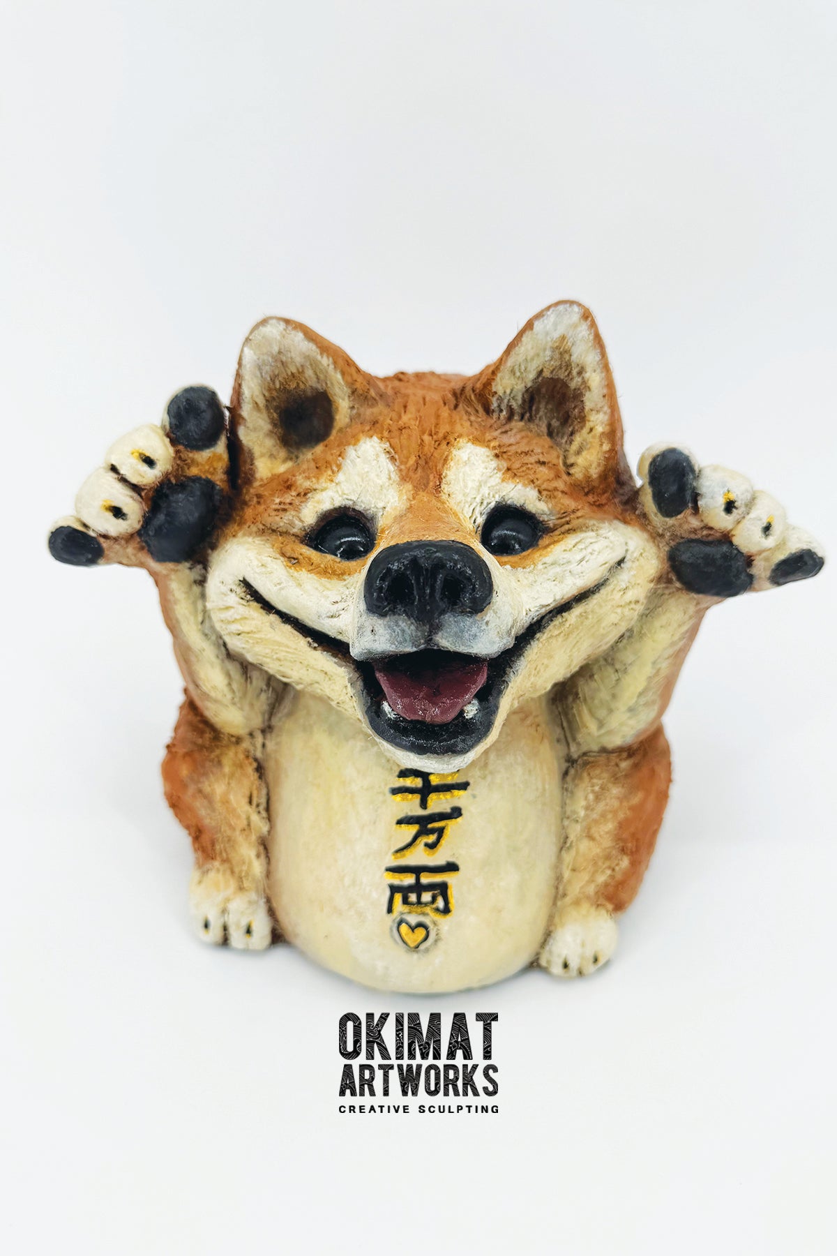 Shiba dog made with Pal Tiya Premium sculpting clay for beginners in Canada, By Tamiko Spicer / Okimat Artworks