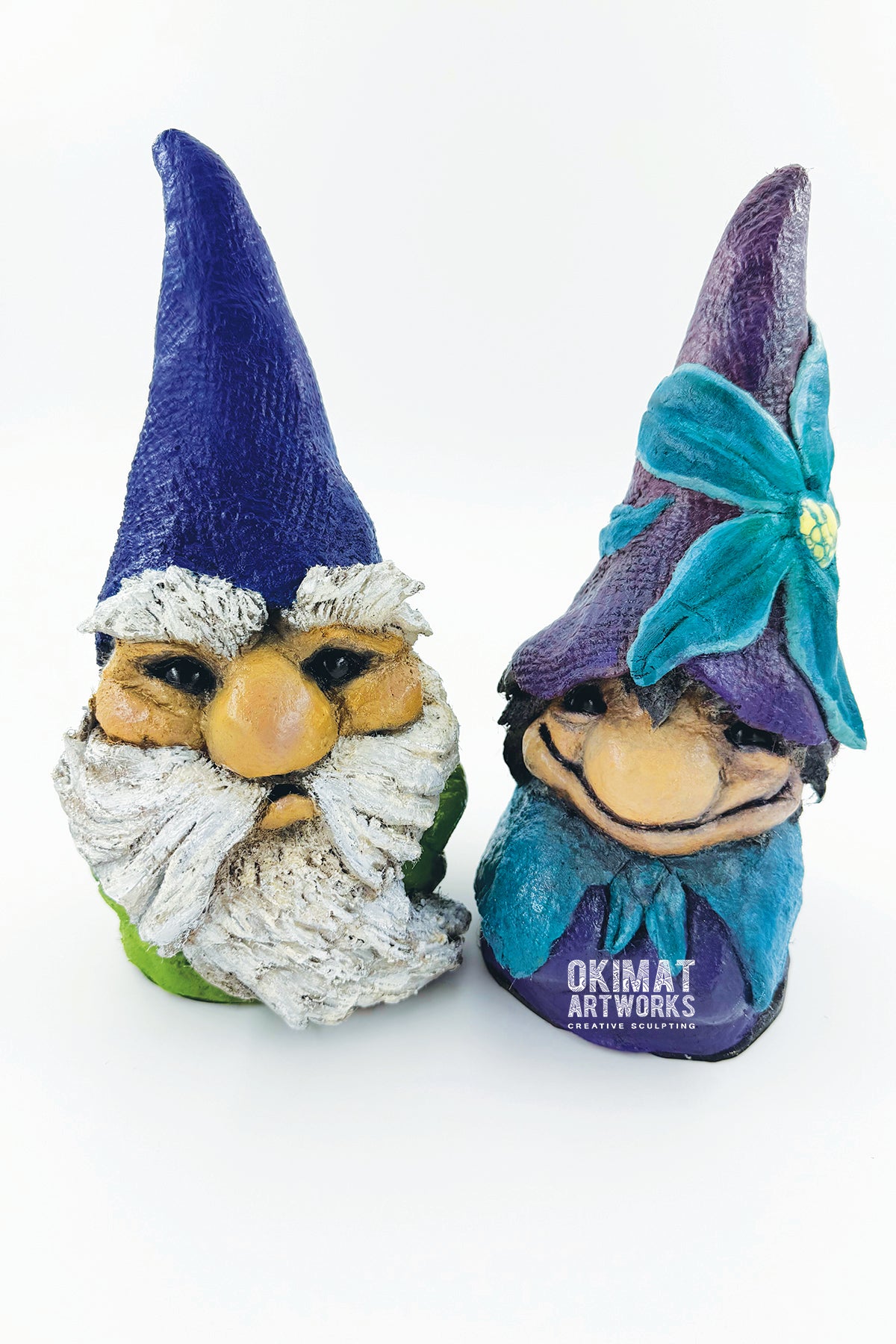 Gnomes made with Pal Tiya Premium sculpting clay for beginners in Canada, By Tamiko Spicer / Okimat Artworks