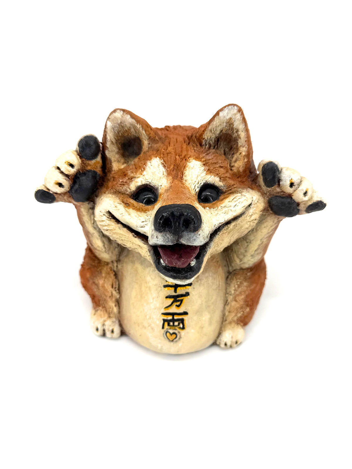 Shiba Inu Dog-shaped figurine with a happy expression on a white background made with Pal Tiya Premium